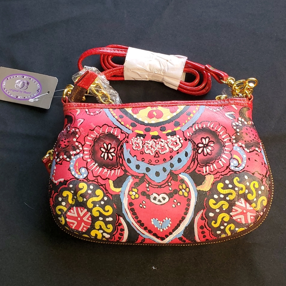 Sharif  Hand painted & Beaded bag . NWT - Picture 2 of 6